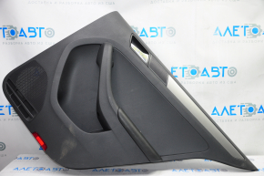 Door trim card rear right VW Jetta 11-18 USA black with black insert plastic, armrest leather, molding gray gloss type 1, scratches