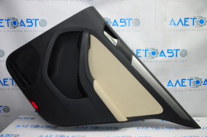 Door trim card rear right VW Jetta 11-18 USA black with beige insert leather, armrest leather, molding gray gloss type 1, scratches