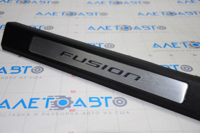 Door sill trim front left Ford Fusion mk5 13-16 black with chrome insert, scratches