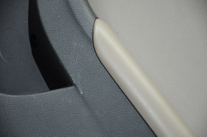 Door trim card rear right VW Jetta 11-18 USA black with brown insert plastic, armrest leather, molding black structure, scratches
