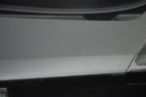Door trim card front left Acura MDX 14-16 black with black insert leather, armrest leather, molding under wood gloss, under seat memory, scratches