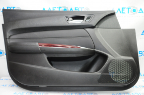Door trim card front left Acura TLX 15-17 black with black insert leather, armrest leather, molding under wood gloss, under seat memory, scratches