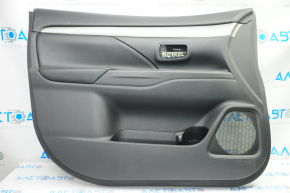 Door trim card front left Mitsubishi Outlander 14-18 black with black insert leather, molding gray under carbon structure, tears