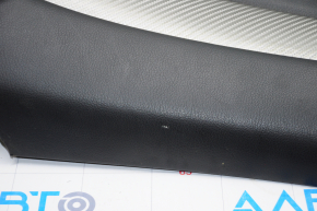 Door trim card front left Mitsubishi Outlander 14-18 black with black insert leather, molding gray under carbon structure, tears