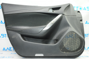 Door trim card front left Mazda 6 13-15 black with black insert cloth, armrest leather, scratches, for dry cleaning