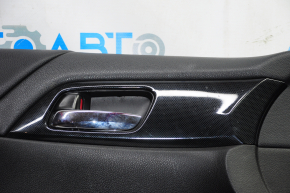 Door trim card front left Honda Accord 13-15 black with black insert leather, armrest leather, handle molding type 3, scratches