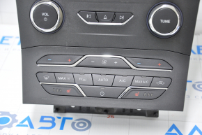 Radio and climate control panel Ford Edge 15-18 auto, dual zone for a large monitor, with heating, scratches and abrasions on the overlay