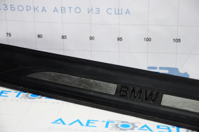 Door sill outer front left BMW 5 F10 11-16 broken fastener, scratches, missing chrome trim BMW
