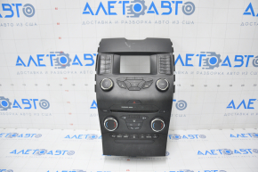 Radio and climate control panel Ford Edge 15-18 auto, dual zone for a small monitor, scuffs and scratches on the overlay