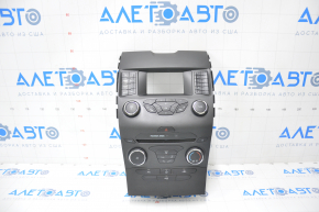 Radio and climate control panel Ford Edge 15-15 manual worn overlay, peeled chrome
