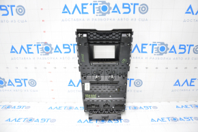 Radio and climate control panel Ford Edge 15-15 manual worn overlay, peeled chrome