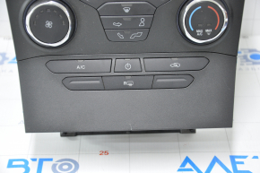 Radio and climate control panel Ford Edge 15-15 manual worn overlay, peeled chrome