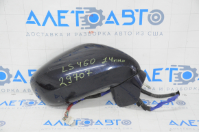 Right side mirror assembly for Lexus LS460 07-09 pre-restyling, 14 pins, dark blue