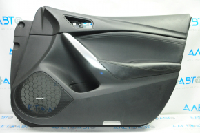 Door trim card front right Mazda 6 13-15 black with black insert leather, armrest leather, Bose, tears, bumps