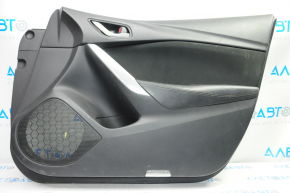 Door trim card front right Mazda 6 13-15 black with black insert cloth, armrest leather, scratches, for dry cleaning