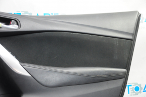 Door trim card front right Mazda 6 13-15 black with black insert cloth, armrest leather, scratches, for dry cleaning