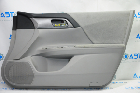 Door trim card front right Honda Accord 13-15 gray with gray insert velour, armrest velour, handle molding type 1, for dry cleaning