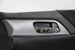Door trim card front right Honda Accord 13-15 black with black insert velour, armrest velour, handle molding type 1, scratches, for dry cleaning