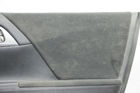 Door trim card front right Honda Accord 13-15 black with black insert velour, armrest velour, handle molding type 1, scratches, for dry cleaning