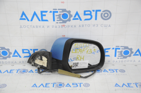 Side mirror right complete Nissan Leaf 13-17 5 pins, heated, blue