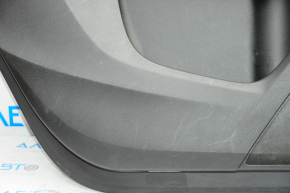 Door trim card rear left Acura MDX 14-20 black with black insert leather, armrest leather, molding under wood gloss, without curtain, scratches