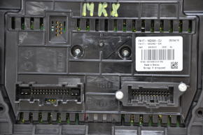 Lincoln MKX 16 climate and monitor control panel - air under glass, monitor cover peeled off, scratches