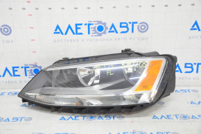 Headlight front left VW Jetta 11-16 bare USA halogen, scratch