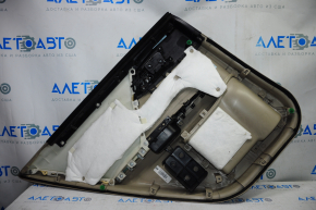 Door trim card rear right Honda Accord 16-17 beige with beige insert velour, armrest velour, scratches, for dry cleaning