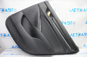 Door trim card rear right Honda Accord 18-18 black with black insert leather, armrest leather, scratches, tears