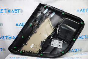 Door trim card rear right Honda Civic X FC 16-21 4d cloth black with beige insert plastic, scratches, for dry cleaning