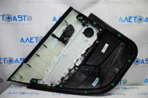 Door trim card rear right Acura TLX 15-17 pre-rest black with black insert leather, armrest leather, molding under wood gloss, scratches