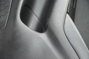 Door trim card rear right Mazda 3 14-16 BM black with black insert cloth, armrest plastic, scratches