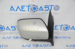 Right side mirror assembly Mazda CX-7 06-08 3 pins, silver, broken plastic frame, scuffed
