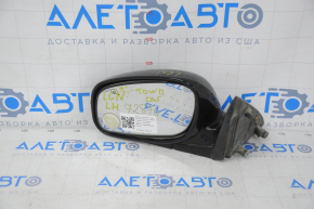 Left side mirror assembly for Lincoln Town Car 98-11, 5-pin, heated, black, chip cut off, scratches on glass
