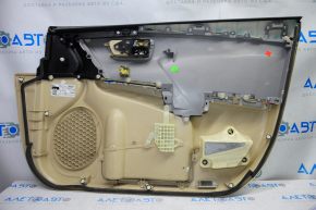 Door trim card front left Toyota Camry v55 15-17 usa beige with beige insert leather, rubber armrest, tear, for dry cleaning