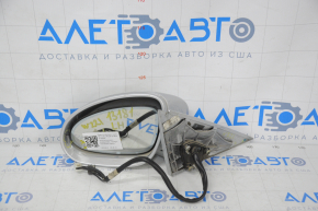 Left side mirror assembly for Mercedes W221 07-09, 9+8 pins, auto-dimming, turn signal, silver, broken housing