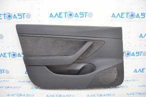 Door trim card front left Tesla Model 3 18-20 leather black, with window lift control and door opening button