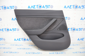 Door trim card rear left Tesla Model 3 18-20 leather black with speaker and window lift control and door opening button