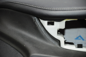 Door trim card front left Lexus RX350 RX450h 10-15 black with black insert leather, armrest black leather, under seat memory, leather tear, scratches, bumps