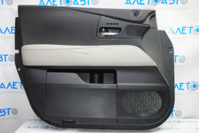 Door trim card front left Lexus RX350 RX450h 10-15 black with black insert leather, armrest gray leather type 2, for seat memory, tear, without reflector