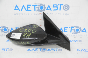 Side mirror right assembly Chrysler 200 15-17 5 pins, black, missing mirror element, crack on housing