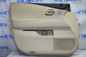 Door trim card front left Lexus RX350 RX450h 10-12 beige with beige insert leather, armrest leather, under seat memory, water damage, cracked leather scratch