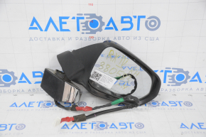 Side mirror right Lexus RX350 RX450h 16-20 10 pins, turn signal, heated, without cover, broken mount, rubbed chrome