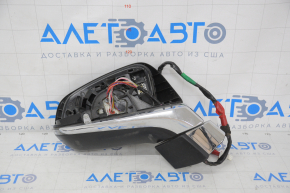 Side mirror right Lexus RX350 RX450h 16-20 10 pins, turn signal, heated, without cover, broken mount, rubbed chrome