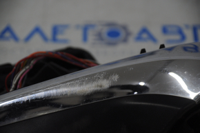 Side mirror right Lexus RX350 RX450h 16-20 10 pins, turn signal, heated, without cover, broken mount, rubbed chrome