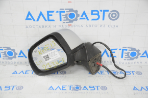 Left side mirror complete Nissan Versa Note 13-17 9 pins, camera, heated, silver, broken mount