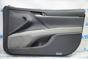 Door trim card front right Toyota Camry v70 18-23 dark gray with gray insert plastic, armrest rubber, scratches, bumps