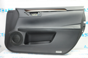 Door trim card front right Lexus ES300h ES350 13-15 black with black insert leather, armrest leather, molding under wood gloss, under seat memory