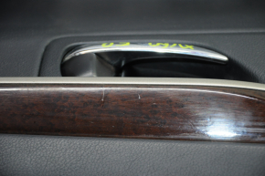 Door trim card front right Lexus ES300h ES350 13-15 black with black insert leather, armrest leather, molding under wood gloss, scratches, bumps