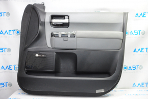 Door trim card front right Toyota Sequoia 08-16 black with gray insert leather, armrest rubber, JBL
